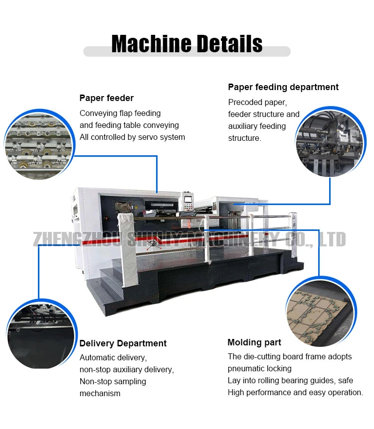 Automatic Carton Box Lead Edge Feeder Rotary Die Cutting Creasing Machine